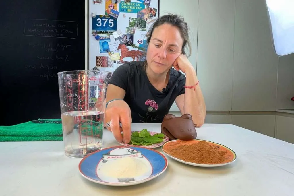 gelatina de agar-agar y cacao