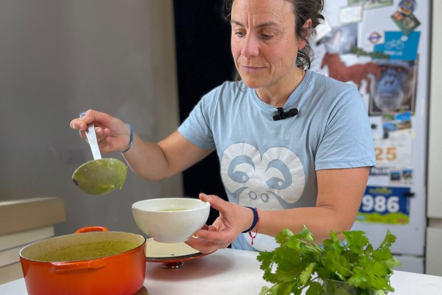 Crema de calabacín con aguacate